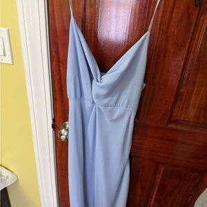 Abercrombie & Fitch Blue Maxi Slip Dress Cowl Neck Sleeveless